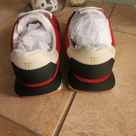 Red and white shoes with TF on it - Picture 7 of 9